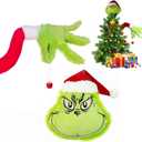 Green Christmas Tree Topper - Elf Christmas Tree Decorations and Ornaments (Arm + Head)
