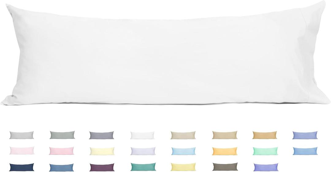 Sunflower Body Pillowcase 100% Cotton Long Pillow Cover/Case Envelope Closure 1 Pack, 2154 inches White, Soft and Breathable
