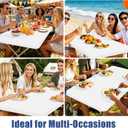 Moosfor Spandex 4 Foot Rectangle Table Cloth, Elastic Fitted Tablecloths for Picnic, Stretch Washable Patio Table Cover for Outdoor, Camping, Banquet and Parties (White, 24"x48")