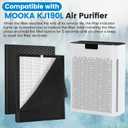 2 Pack KJ190L Filter Replacement Compatible with MOOKA KJ190L Air Purifier For Home Large Room 2000 Ft, 2 KJ190 Filters and 4 Washable PreFilters Pet Air Purifier Filters for Bedroom