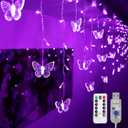Butterfly Curtain Lights, 4.9ft 48 LED USB Window Fairy Lights 10 Butterflies 8 Modes Firefly Twinkle Timer String Lights with Remote for Room Bedroom Wall Ceiling Party Wedding Christmas