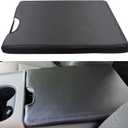 Center Console Armrest Cover for Ford F150 Accessories 2015-2026 for F250 F350 F450 2017-2026 with 40/20/40 Jump Seat, Arm Rest Leather Protection Interior, Middle Console Cover (Black Stitches)