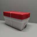 Sterilite Storage Boxes - Pack of 5 - Rocket Red/Clear