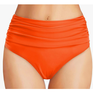 Tempt Me Women's High Waisted Bikini Bottom Tummy Control Ruched Bathing Suit Swim Bottom Size M