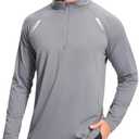 Libin Men's Running Shirts Long Sleeve Pullover Quarter Zip Athletic Workout Shirts Casual Lightweight Stretch UPF 50+ M