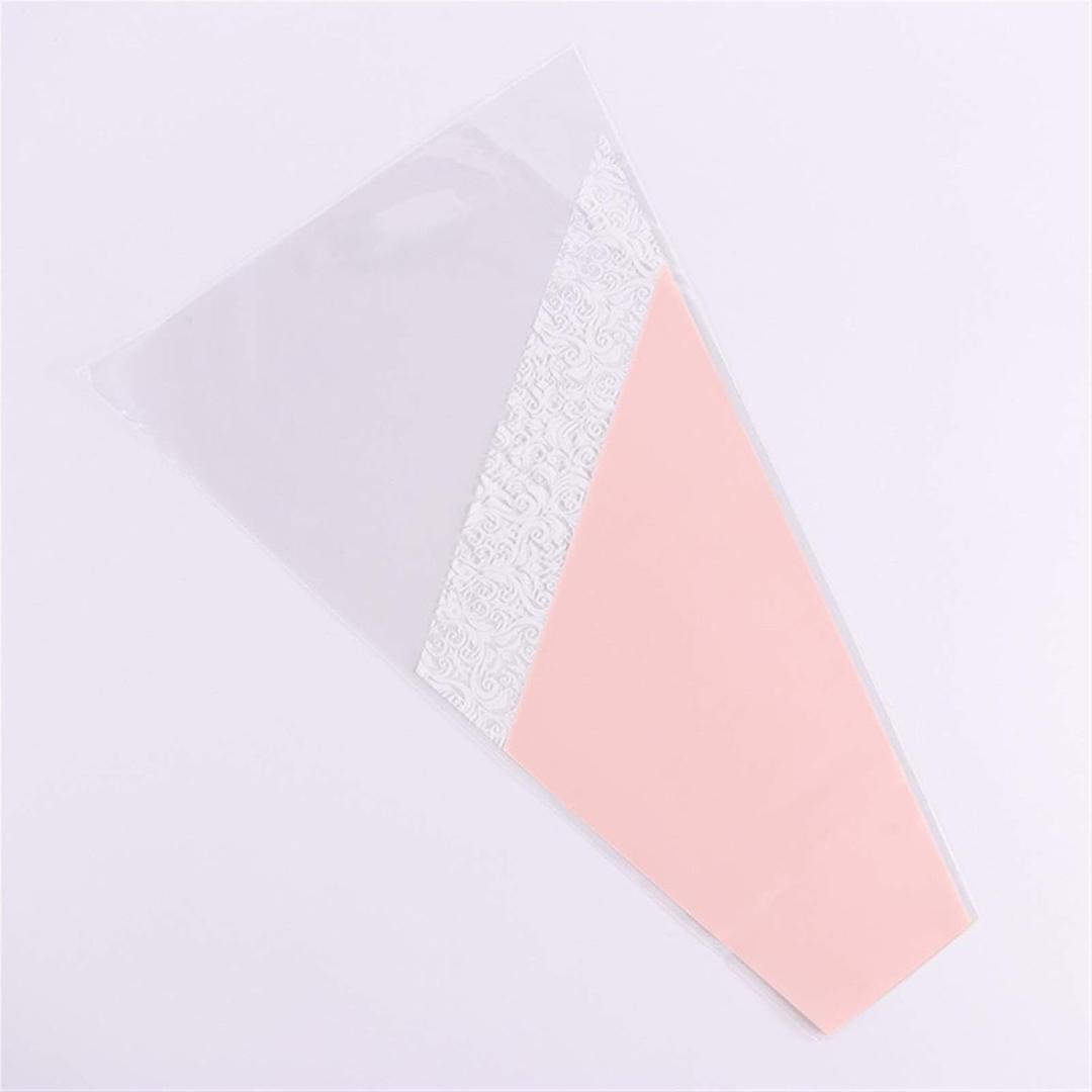 Gift Wrap Paper 50sheets Single Rose Plastic Package Transparent Flower Bouquet Wrapping Paper Plastic OPP Bag Floral Packaging Bags (Color : 4)