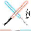 VEVOR Light Sword, 2 Pack Light up Sword with 7 RGB Colors, 4 Sound Modes and Realistic Handle, Rechargeable Toy for Adults and Kids, Christmas Day, Halloween Cosplay, Birthday