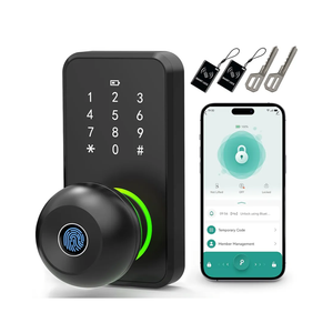 Smart Door Lock with Knob, LinkThai Keyless Entry Fingerprint Lock with Touchscreen Keypad, Electronic Knob Digital Lock for Front Door, Easy Installation