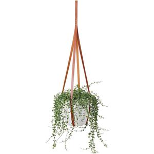 Faux Leather Plant Hanger, Stable Plant Hanger Indoor Decor, Decorative Hanging Plant Pot Holder Home Decor 35 Inch (Brown)
