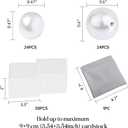 UNIQOOO 24Pcs Decorative Pearl Place Card Holders Bulk, Elegant Ivory Name Card Stands Set, for Wedding Table Place Cards, Dessert Table Decor, Retail Shop, Business Card, Name Tag, Party Food Signs