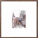Hoikwo 20x20 Dark Brown Plastic Frame with Plastic Cover, Display Pictures 8x10 with Mat or 20x20 Without Mat, 1 Pack 20 by 20 Frame for Wall Hanging