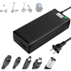 EVAPLUS UL Certified 42V 2A Fast Charger with 5 Type Plugs for 36V Lithium Batteries- Compatible with Pocket Mod, Sports Mod, Electric Scooters