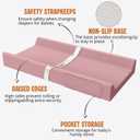 Vegan Leather Baby Changing Pad, Waterproof & Wipeable Soft Diaper Changing Mat 32 x 16.6" Comfortable Infant Changing Station for Dresser & Table