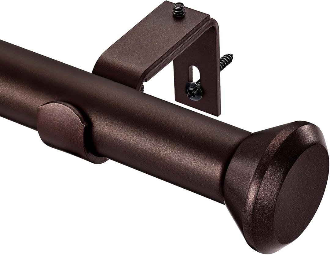 Heavy Duty Bronze Curtain Rods - 48 to 84 Inch, Adjustable with Diamond Finials for Bedroom, Living Room, Patio, Kitchen, Farmhouse
