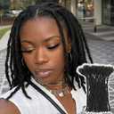 FAVE Human Hair Dreadlock Extensions 0.4cm Width New Anti-Shedding Tech Loc Extensions 6 Inch 30strands Full Handmade Dreads Extensions Real Hair Loc Extension Human Hair for Men/Women(Natural Balck)