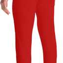 3 x DEVOROPA Girls Softball Pants Youth Boys Baseball Pants Durable Kids Fast Pitch Tee Ball Training Practice Pants with Pockets (Red, L)