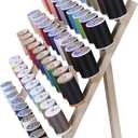 Dritz Wooden Thread Rack – Holds 60 Spools – Wall-Mount or Free-Standing with Pull-Out Legs – Wood Organizer for Sewing, Quilting, & Hair Braiding