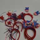 4th of July Headband Independence Day Hair Accessories Patriotic Party Hair Supplies USA Flag Star Design Blue Red Ribbon Stars Hair Decoration Cute Hair Hoop for Women Girls Kids 1 Pcs