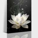 Zen Wall Art, White Lotus Flower Canvas Art Print for Spa Bathroom Decor, Modern Calming Floral Pictures Wall Decor, Calming Water Painting Framed Artwork for Yoga Meditation Room Decor 18x24 Inches