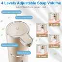 Automatic Foaming Soap Dispenser,4-Level Adjustable Foam, Wall Mount,USB Rechargeable,12.8oz/ 380ml,Touchless Hand & Dish Soap Dispenser for Bathroom, Kitchen,Hotel, Restaurant