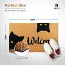 Welcome Cats - 24"x36" - Coir Door Mat with Heavy Duty Backing - Welcome Mats for Entryway, Porch - Anti-Slip PVC & Coconut Fiber Surface - Natural Home Accessories, Minimalist Original Design