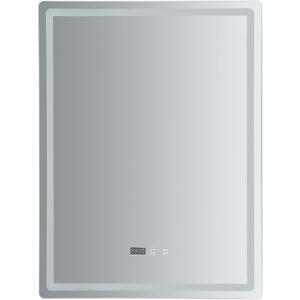 24W LED Bathroom Mirror, Smart Bathroom Mirror with 3 Color Infinite Dimming, Wall Mounted Anti-Fog Mirrors with Time & Temperature Display for Washrooms, Toilets, Hotels (23.62x31.5in)