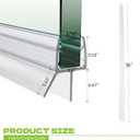 Shower Door Bottom Seal, 2-Pack PVC Strips with Sweep 36" Long, for 5/16"(8mm) Thick Framless Glass Door, to Stop Water Leakage