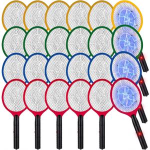 24 Pack Electric Fly Swatter Bug Zapper Racket Handheld, 4 Colors