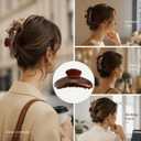 French Large Hair Claw Clips for Thick Hair, Tortoise Hair Clips, Acrylic Celluloid French Butterfly Jaw Clips, Strong Hold for Women Girls (Caramel color)