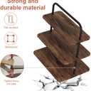 VyGrow Cupcake Stand, 3-Tier Dessert Stand for 52 Cupcakes, Wood & Metal Tower Display Premium Holder Dessert Tree Tower for Christmas Birthday Weddings Party Decor, Serving Tray, Wood Brown