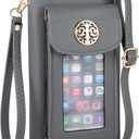 Small Crossbody Purse Cell Phone Wristlet Wallet for Women RFID (Grey)