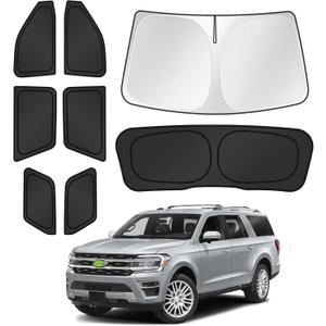 Canvcle Sunshades for 2025 2026 Ford Expedition Accessories Windshield Sun Shade Side Rear Window Shade Cover Sun Visor Shield Privacy Protection for Camping Keep Vehicle Cool Black 8PCS
