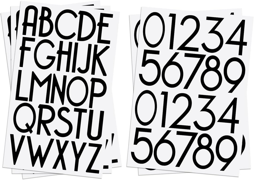 Letter & Number Stickers With 4in x 2ft Plastic