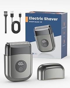 Electric Razor for Men Face, IPX7 Waterproof Electric Shavers Beard Trimmer for Men, LED Display & Type-C Rechargeable, Portable Wet & Dry Mini Travel Foil Shaver, Ideal Christmas Gifts Birthday Gifts