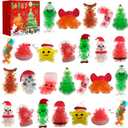 28 PCS Christmas Squishies Toys,Stress Ball Fidget Toys for Stress Relief Anxiety,Christmas Party Favors for Stocking Stuffers, Prizes & Gift Box