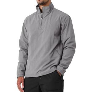 Men's Casual Quarter Zip Pullover Golf Windbreakers Athletic Lightweight Jacket Hiking Running Sweatshirt with Pockets (Large)