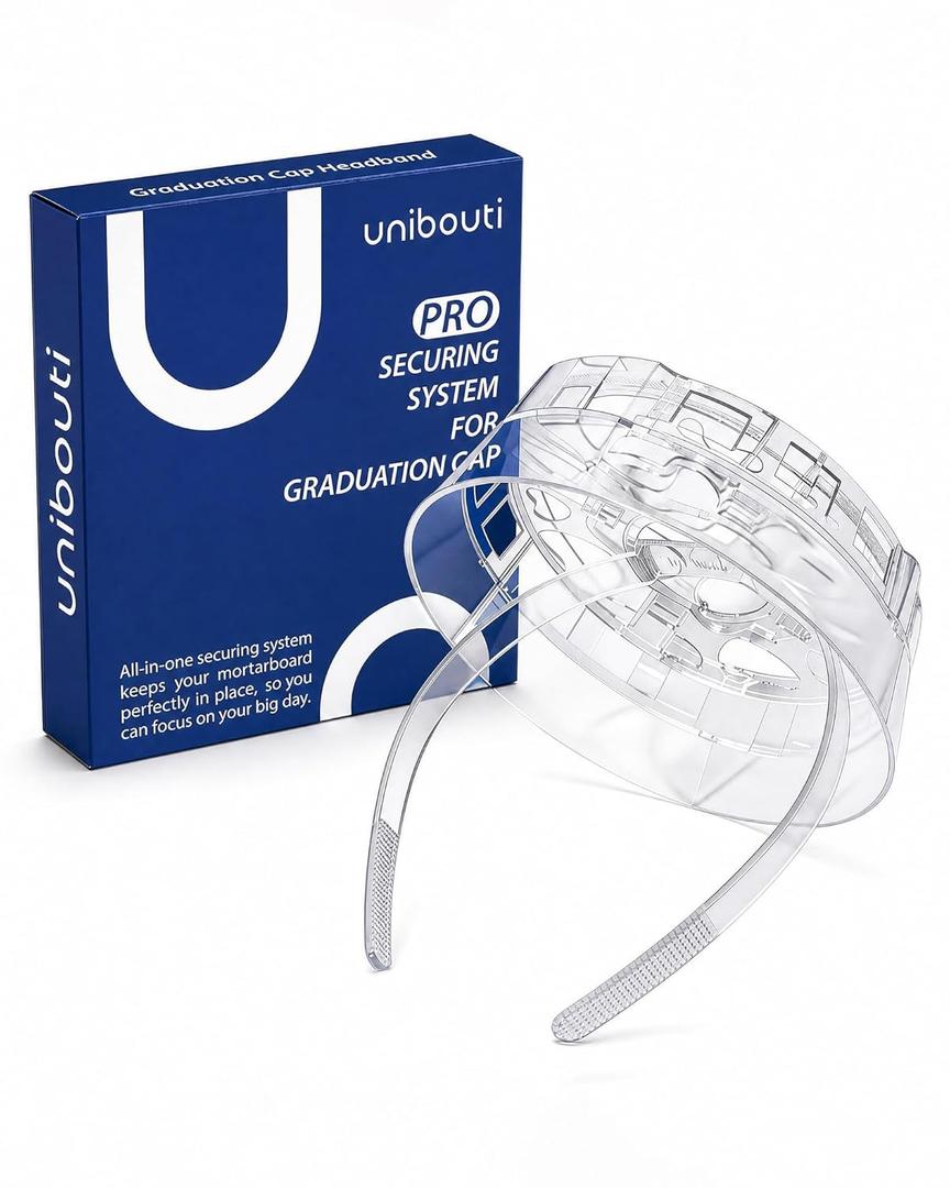 Original Graduation Cap Headband Insert, Secure Your Grad Cap & Preserve Curly, Natural, and All Hairstyles on Graduation Day (Clear)