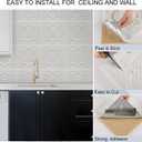 Ceiling Tiles Peel and Stick Foam, 3D Wall Panels 16 Pcs Covered 21 Sq.Ft | Peel and Stick Floral Look, Easy to Install and Cut for Ceiling and Interior Wall Decor, Plain White（13.8 x 13.8 inch）