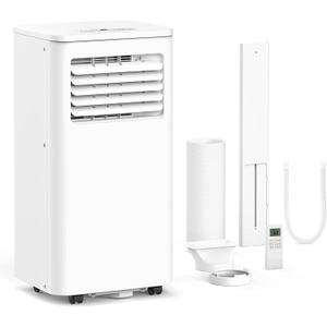 ZAFRO 8,000 BTU Portable Air Conditioners, 4 Modes Portable AC Unit Built-in Cool/Dehumidifier/Fan/Sleep, 24Hrs Timer, for Bedroom/Indoor Rooms, White