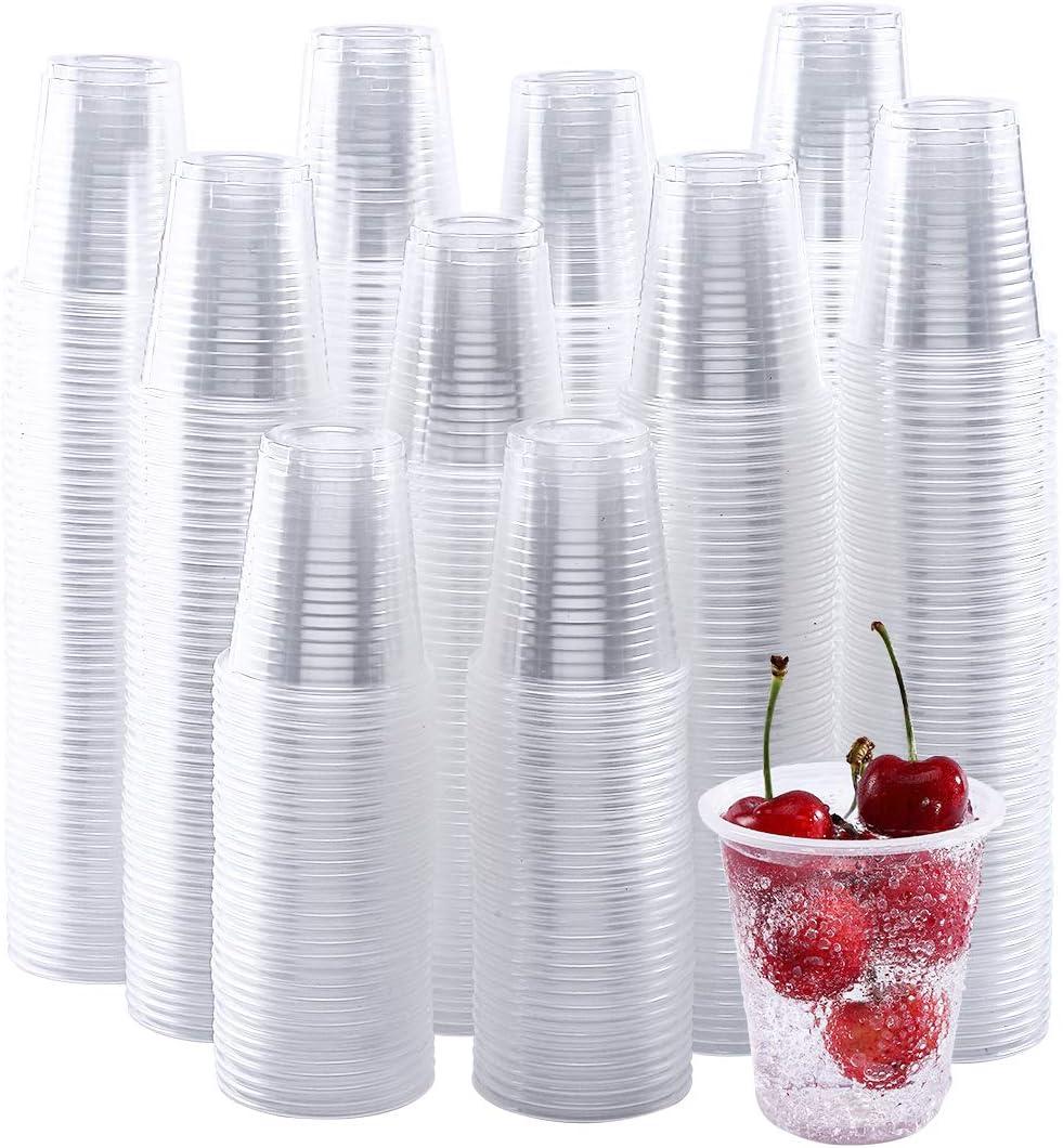 Turbo Bee 5oz Disposable Plastic Cups 500 Pack - Small Drinking & Sample Cups, Bulk Multi-Use Tumblers for Beverages, Mini Desserts, Home, School, Parties, or Commercial Use