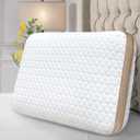 Sofslee Memory Foam Pillows Standard Size, Medium Firm Pillow for Sleeping, Orthopedic Bed Pillow for Side, Back Sleepers, Ventilated Gel Foam Pillow with Washable Cover, 23.6" x 15.7"x 5.1"