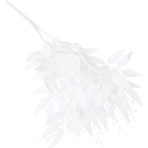 2pcs White Artificial Willow Leaves Decor for Home Party and Festival Ornament for Living Office Exhibition Hall Bar Cafe Decoration