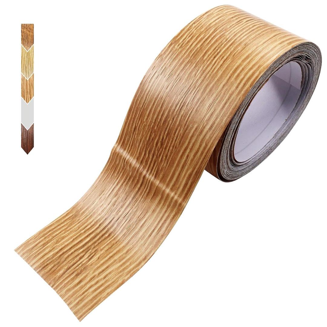 Hordion Wood Grain Repair Tape, 2" x 33ft Self Adhesive Repair Patch Wood Colored Tape for Furniture Cabinets Doors Windows Floors Handicraft DIY, Brown Oak