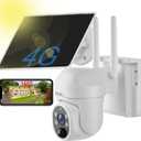 4G LTE Cellular Solar Security Camera Wireless Outdoor with AI Detection,PIR Motion Sensor,2 Way Talk,Built in SIM Card,360° Live View,2K Color Night Vision,No WiFi Solar Powered Camera