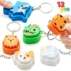 JOYIN 12 Pcs Animals Fidget Clicker Toys, 3D Printed Sensory Clicker Keychain Fidget Toys for Relief Stress Autism Hyperactivity, Kids Adults Birthday Gifts Goodie Bags Stuffers