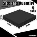 4 Pcs 1" Thick Foam Padding Sheet with Adhesive Backing Closed Cell 4 Inch x 4 Inch Self Stick Neoprene Insulation Foam Sheet Black for Furniture Cars Speakers