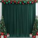 10x10ft Wrinkle Free Hunter Green Backdrop Curtain for Parties Soft Fabric Drapes Wedding Dark Green Curtain Backdrop for Birthday Party Decorations Background for Photography 5x10ft,2 Panels