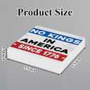 5 x GoldenFleece 4th of July Patriotic Desk Sign No Kings In America Since 1776 Square Memorial Day Decoration Independence Day Decor Rustic Retro July 4th American Flag Table Decorations Wooden Box Sign