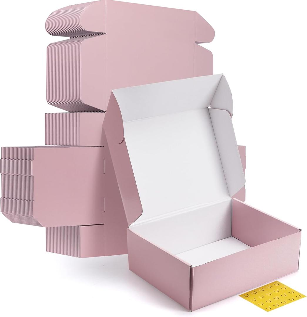 HORLIMER 12x9x4 inches Shipping Boxes Set of 20, Pink Medium Corrugated Cardboard Gift Mailer Box