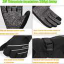 MOREOK Waterproof & Windproof -30F Winter Gloves for Men/Women, 3M Thinsulate Thermal Gloves Touch Screen Warm Gloves for Skiing,Cycling,Motorcycle,Running (Black, L)